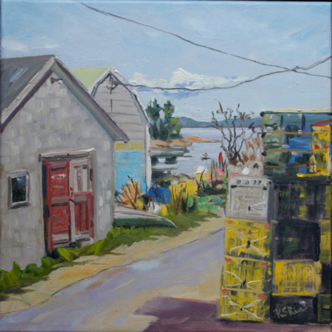 Andrew Alley’s Point, Lobster Traps, Spring 12in x 12in $500