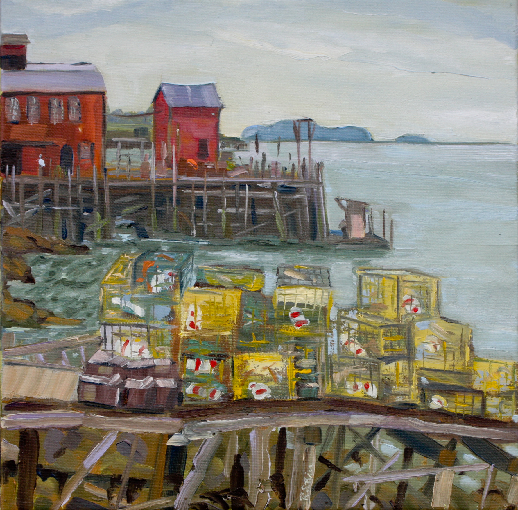Look’s Wharf, Yellow, Middle 12in x 12in SOLD