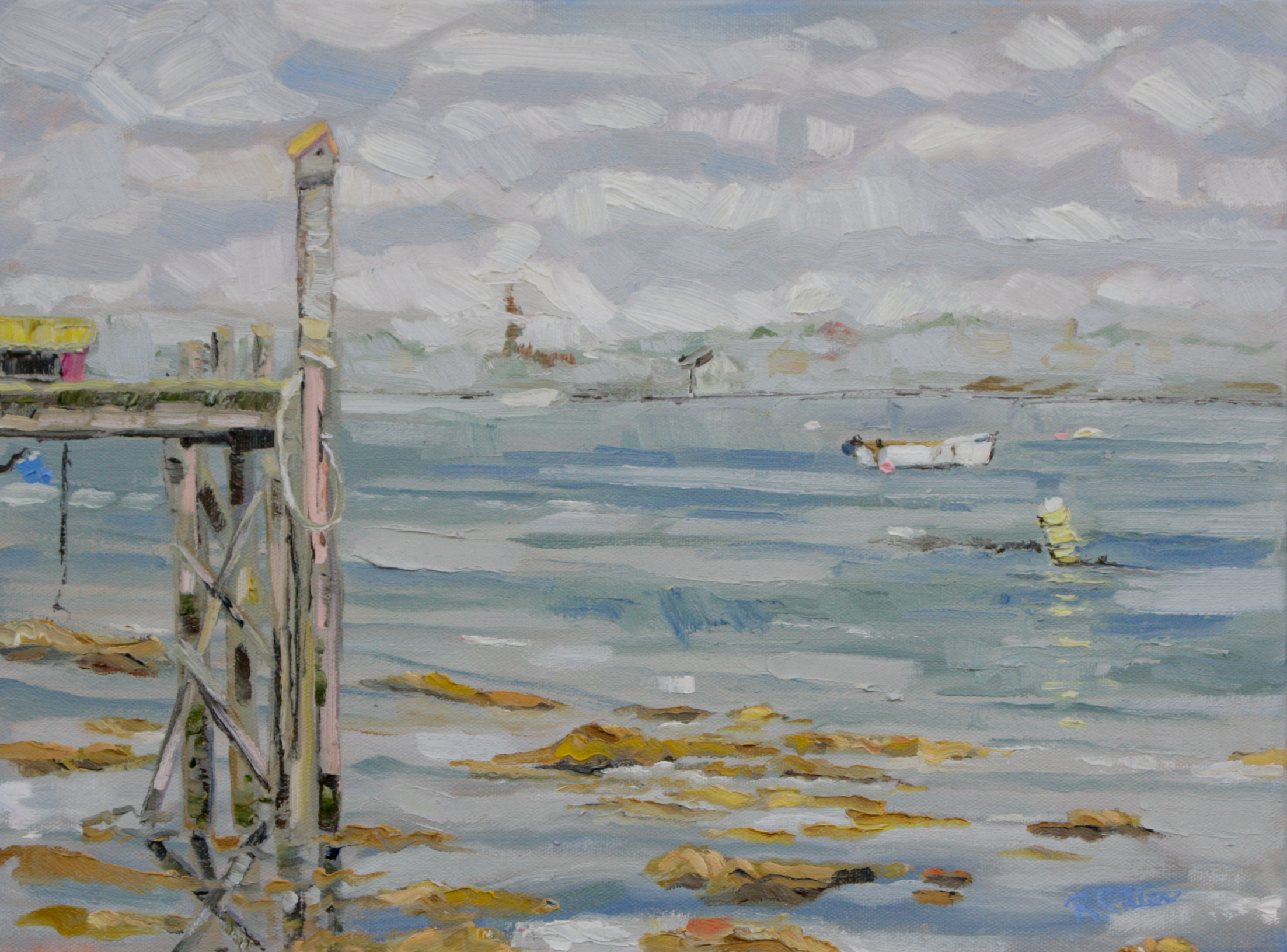 from Willis Beal’s Beach, Fog 12in x 16in $650